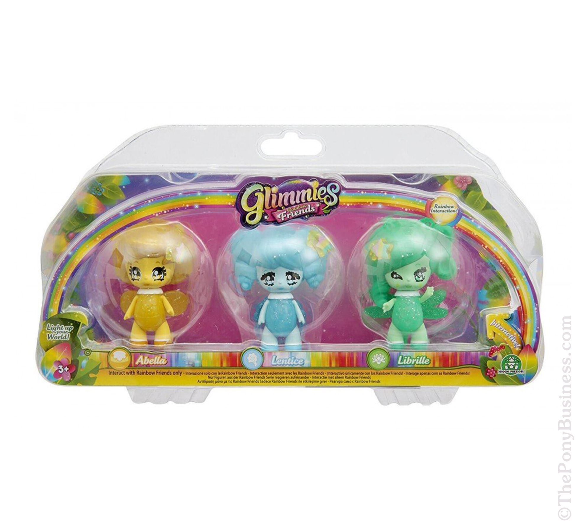 Glimmies Rainbow Friends 3-pack (yellow/blue/green) – ThePonyBusiness